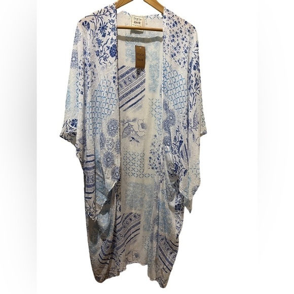 NWT Style Rack Kimono style wrap swimsuit cover up wide sleeve beach pool lounge - Picture 1 of 9